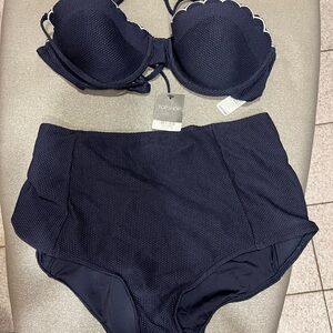 Topshop Dark Blue Bikini Set
